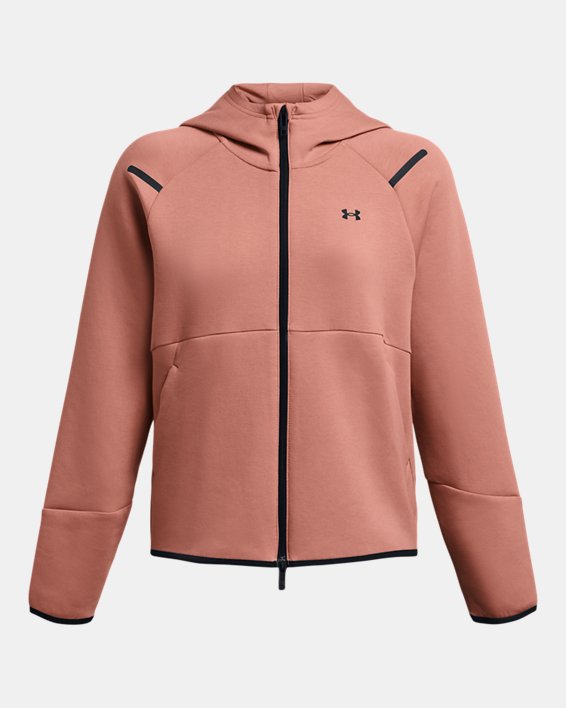 UA Unstoppable Fleece mit durchgehendem Zip für Damen, Pink, pdpMainDesktop image number 5